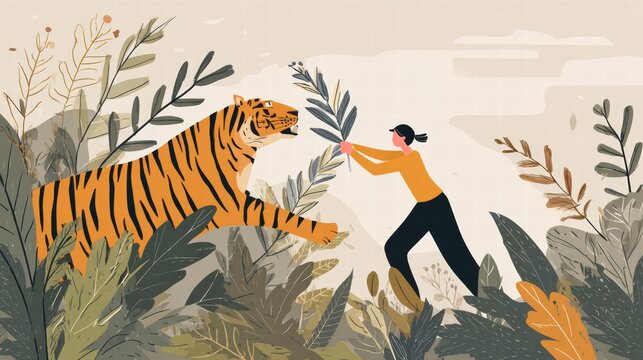 Minimal concept design representing self control and calm mind.