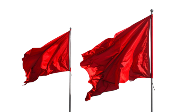 Stylized 3D Flag Pair isolated on transparent background