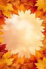 Vibrant Autumn Leaves in Shades of Orange, Yellow, and Red Falling Naturally