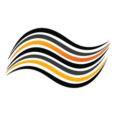 Abstract Wavy Line Vector Background (Orange & Black)