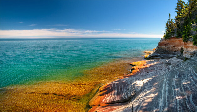 Colors And Patterns On The Rocky Shoreline Of Lake Superior Pictured Rocks National Lakeshore Michigan