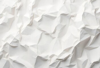 Obraz premium Close-up of a crumpled white paper texture with creases and folds against a plain background