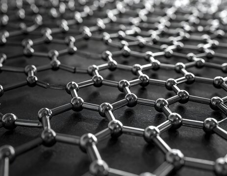 Close-up view of a hexagonal crystal lattice