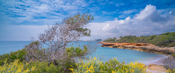 Walking Coast Path, Sierra de Irta Natural Park, Costa de Azahar, Bajo Maestrazgo, Castellón,...
