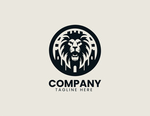 Lion Fort vector logo illustration