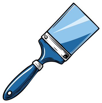 blue paint scraper tool isolated clip art preview