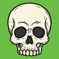 skull and crossbones icon vector illustration on green background