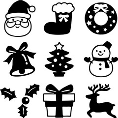 Merry Christmast and  happy new year illustration icon