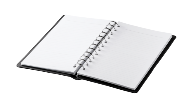 Open ring binder notebook symbolizing planning organization and productivity