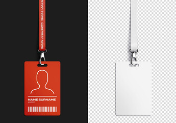 ID Staff Card Badge Mockup Isolated
