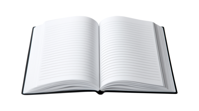 Open blank notebook symbolizing new year resolutions and fresh planning