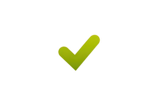 Bright Green Checkmark Symbol On Black Background