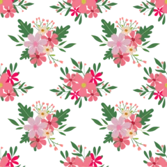 Fotobehang Tropische Bladeren Flower vector seamless pattern illustration floral background  © Adorabella