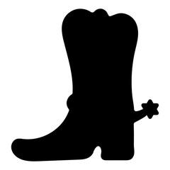 cowboy shoes icon isolated on white background, vector illustration.