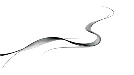 Abstract Silver Swirl on Black Background