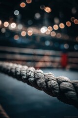 Close Up Of Rope In Night Arena