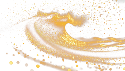 Golden shiny dust whirl transparent PNG