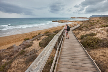 Mediterranean coastline in Murcia. Calblanque regional park, Arturos beach. Spain