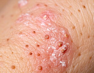 Fototapeta premium Close-up of skin with lesions and discoloration