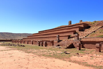 old stones at the Tiwanaku Tiawanacu Tiahuanaco ruin site, Bolivia