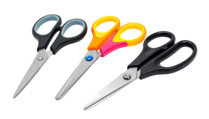 Scissors tool set isolated on transparent background