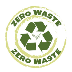 Zero Waste Free Label. Non GMO logo, badge, sticker, symbol, emblem, stamp. Vector  illustration.