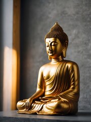 Golden Buddha Statue with Natural Light