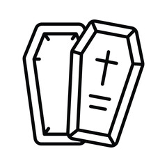 Creepy wooden coffin design, ideal for Halloween horror decorations