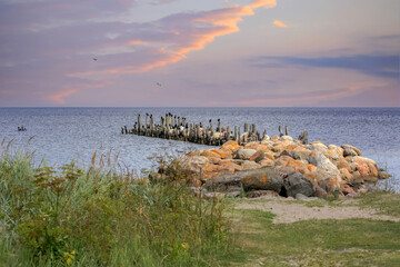 Rigas bay in the town Engure, Latvia