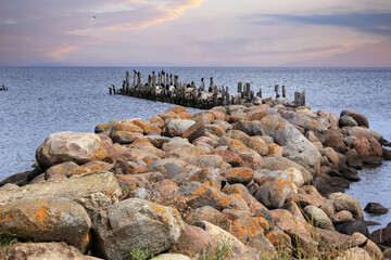 Rigas bay in the town Engure, Latvia