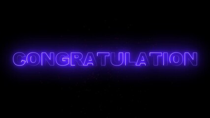 congratulation The red open neon sign is an illuminated light concept for a night business success bar