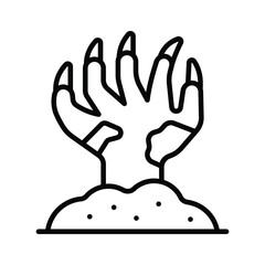 Obraz premium Horror zombie hand rising from grave, perfect scary Halloween art