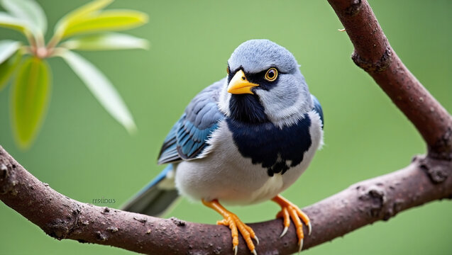 blue tit perched on a branch - Powered by Adobe