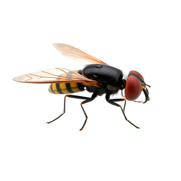 Physoconops floridanus - Florida physoconops - is a species of thick headed fly in the family Conopidae. It is a wasp mimic that does not sting. Isolated on white background side profile view