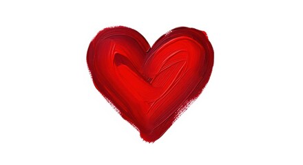 Fototapeta premium A large, vibrant red heart shape filled with bold, expressive brushstrokes, creating a powerful and emotive visual representation of love, passion, and romance.