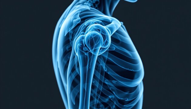 Medical Illustration Shoulder Dislocation Digital Xray Style