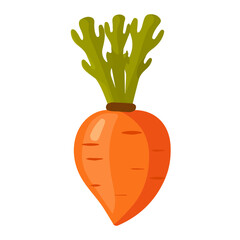 A 2D icon eggplant Vector illustration, flat design, animation design, minimalist design, clipart, EPS format, A Simple flat 2D icon of a carrot illustration isolated on a transparent background