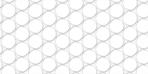 Seamless Geometric Circle Pattern with Ornamental Line Art, Abstract Repeating Vector Background for Wallpaper, Textile, Wrapping Paper, and Modern Decoration
