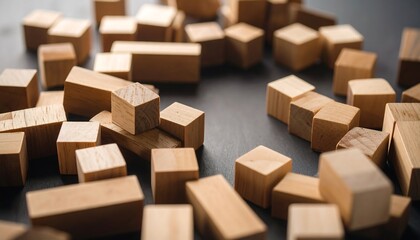 Fototapeta premium Wooden blocks scattered