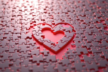 Puzzle Pieces Connecting Form Heart Shape