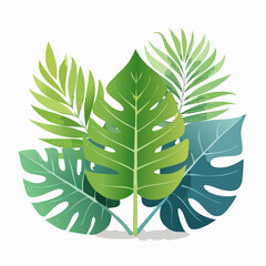 Vibrant Vector Illustration of Tropical Leaves A Botanical Delight for Design and Decor