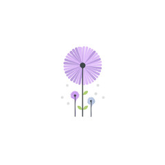 A Simple flat 2D icon red clover flower illustration isolated on a white background, vector, flat design, animation design, simple flat 2D icon, minimalist design, clipart