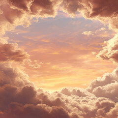 Fototapeta premium 朝焼け雲フレーム / Sunrise Cloud Frame