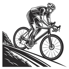 Obraz premium cyclist silhouette vector