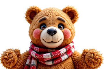 Cozy Bear Mascot with Scarf Bright Studio Light