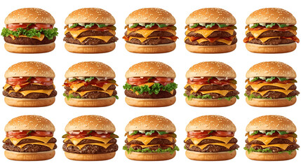 Hyper-Realistic Burgers – Transparent Background