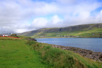 the Church of Sandur, Sandoy Island, Faroe Islands, Denmark