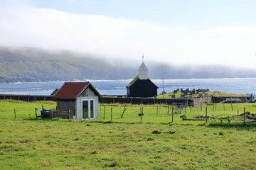 the Church of Sandur, Sandoy Island, Faroe Islands, Denmark