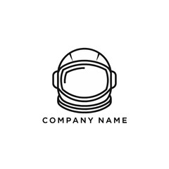 Fototapeta premium Minimalist Astronaut Helmet Line Art Logo Design.