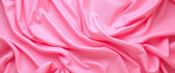 Obraz premium Soft pink fabric drapes, elegant folds, flowing texture, flowing, light